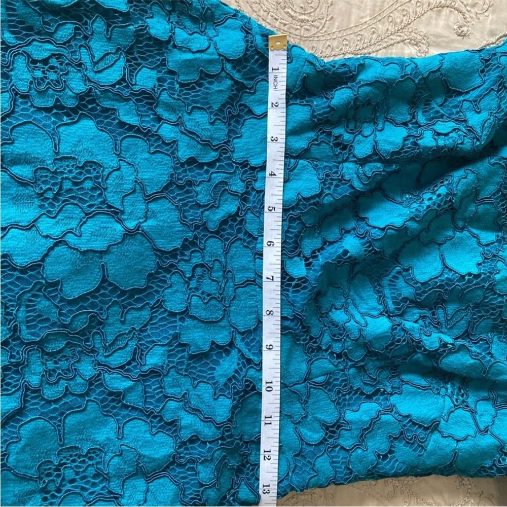 Teri Jon Teal Lace Dress Like New - Picture 5 of 8